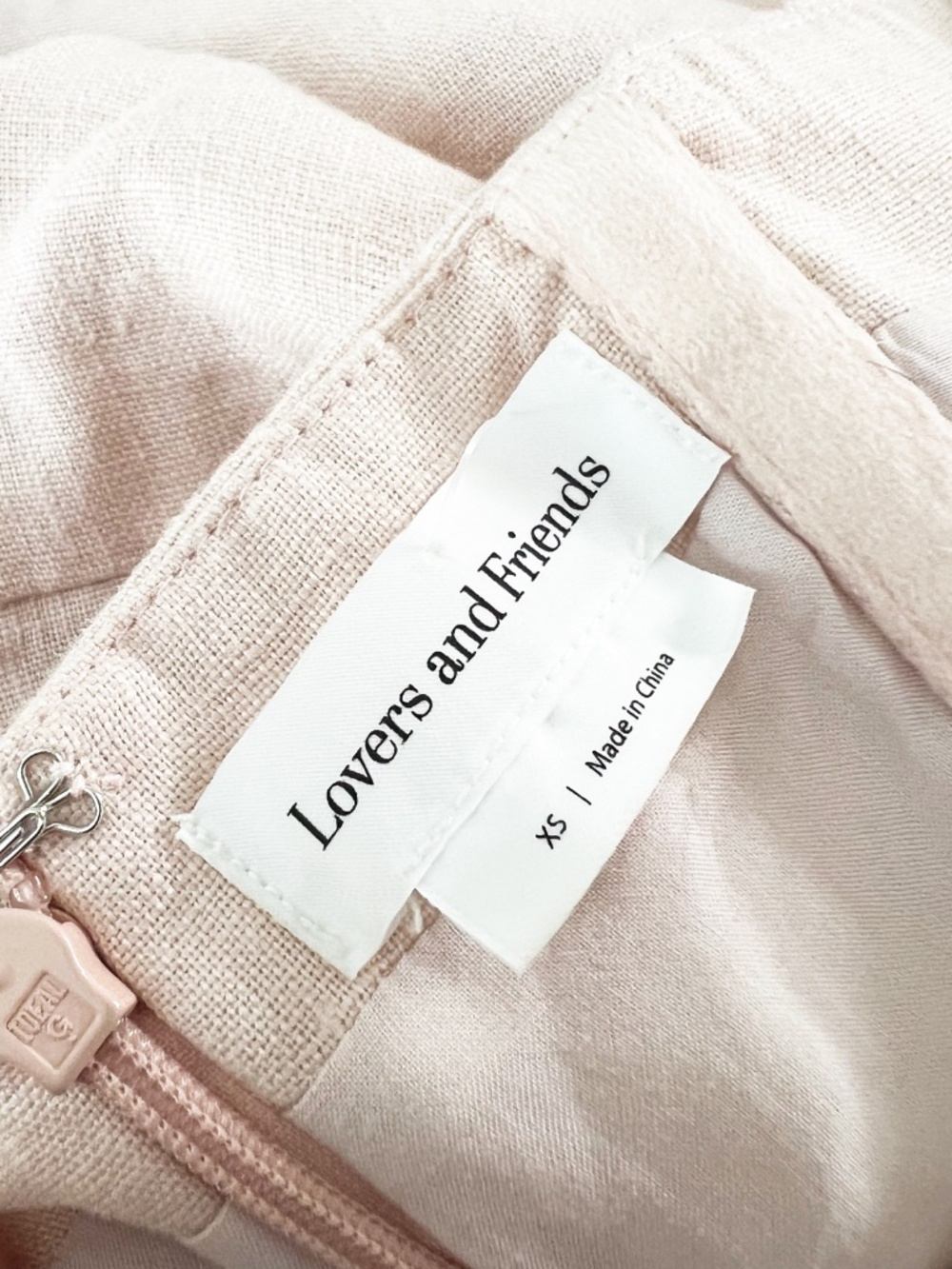 Lovers And Friends Linen Woven Pocket Front Halter Neck Mini Romper Dress Pink - Picture 2 of 4